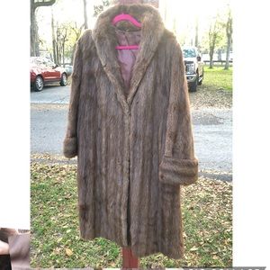 Vintage mink fur coat brown